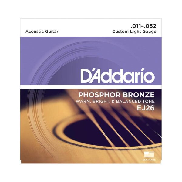 GUITAR STRING SET D’ADDARIO EJ26 PHOS BRZ CST LITE